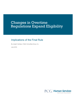 Changes in Overtime Regulations Expand Eligibility