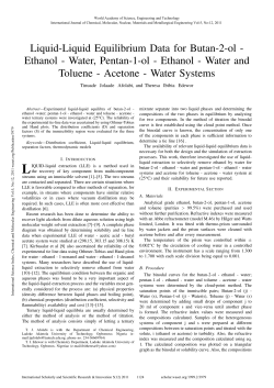 Liquid-Liquid Equilibrium Data for Butan-2-ol - Ethanol