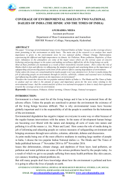 COVERAGE OF ENVIRONMENTAL ISSUES IN TWO NATIONAL