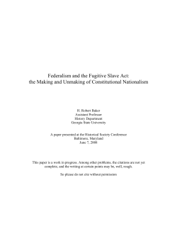 Federalism and the Fugitive Slave Act