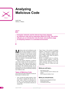Analyzing Malicious Code