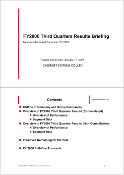 Presentation Material for Third Quarters Results Briefing