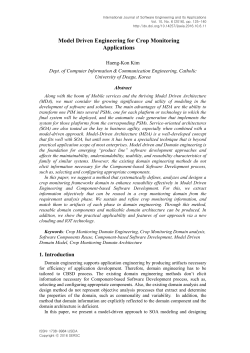 Model Driven Engineering for Crop Monitoring Applications