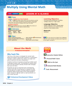 Multiply Using Mental Math - Lincoln Elementary 4th Grade