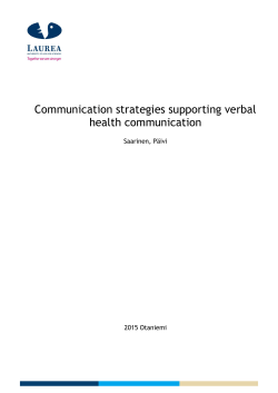 Communication strategies supporting verbal health