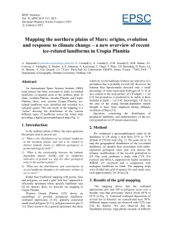 Mapping the northern plains of Mars: origins, evolution and