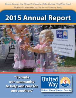 2015 Annual Report - United Way of Gaston County