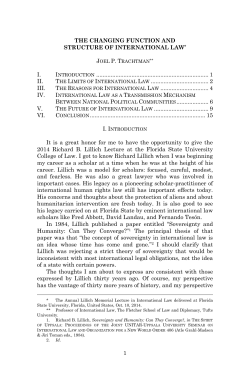1 the changing function and structure of international law* i