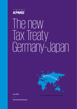 The new Tax Treaty Germany-Japan