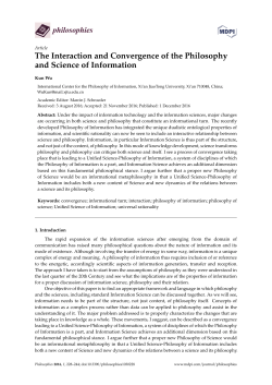 The Interaction and Convergence of the Philosophy and Science of