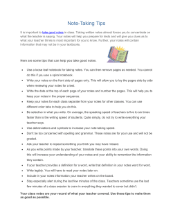 Consolidated Notetaking Tips