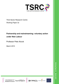 Partnership and mainstreaming: voluntary action under New Labour
