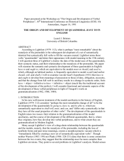 the origin and development of quasimodal have to in english