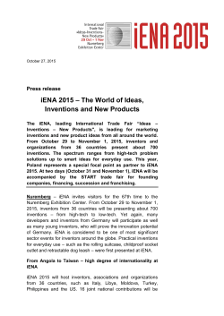 iENA 2015 &ndash; The World of Ideas, Inventions and New Products