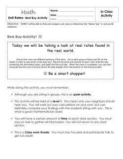 Best Buy Activity! - Elgin Local Schools