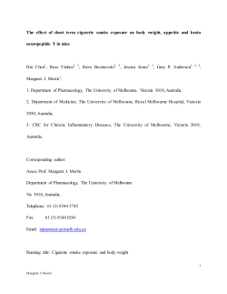 The effect of short term cigarette smoke exposure on