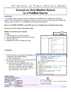 Convert an Ovid Medline Search to a PubMed Search