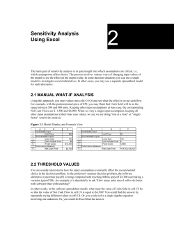 Sensitivity Analysis Using Excel