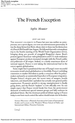5.French Exception.Foreign Affairs article