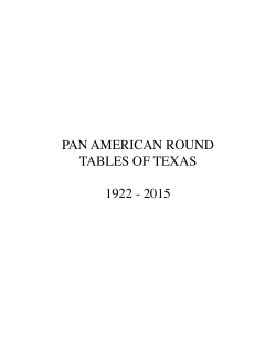 Historical Booklet 1922 to 2015 - Pan American Round Tables of