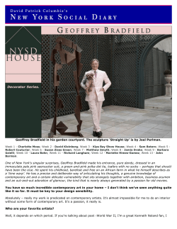 Geoffrey Bradfield in his garden courtyard. The sculpture `Straight