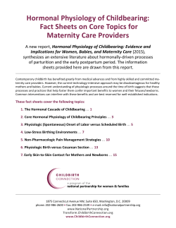 Hormonal Physiology of Childbearing: Fact Sheets on Core Topics