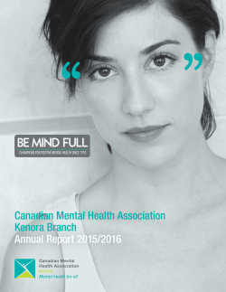 cmhak annual report - Canadian Mental Health