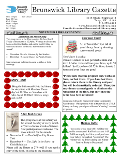 Brunswick Library Gazette - Brunswick Community Library