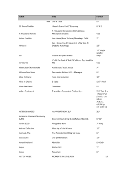 RSD 2017 - List - Spinning Discs Sheffield