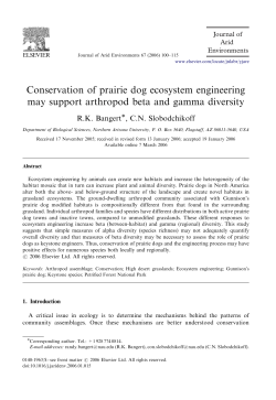 Conservation of prairie dog ecosystem engineering may support
