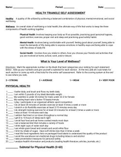 HEALTH TRIANGLE SELF ASSESSMENT What is Your Level of