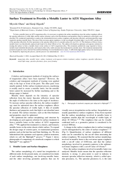 Surface Treatment to Provide a Metallic Luster to AZ31 Magnesium