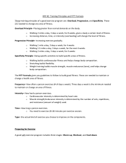 HRF #2: Training Principles and FITT Formula Three training
