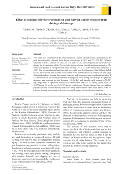 Effect of calcium chloride treatment on post harvest quality of peach