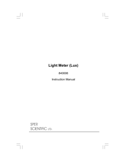 Light Meter (Lux) SPER SCIENTIFIC LTD.
