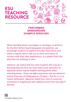 Performing Shakespeare example speeches