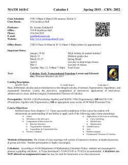 Calculus I