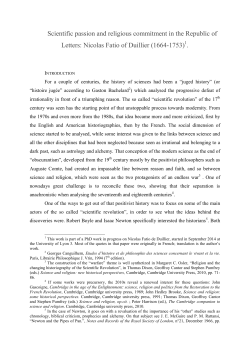 Nicolas Fatio of Duillier - Commission Internationale d`Histoire et d