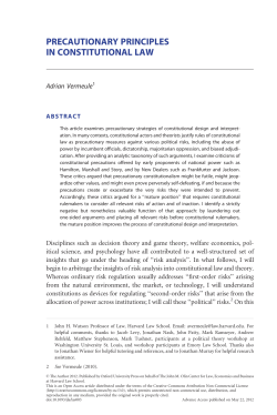 precautionary principles in constitutional law