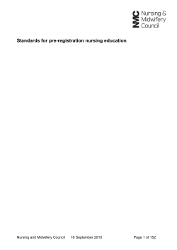 Standards for pre-registration nursing education