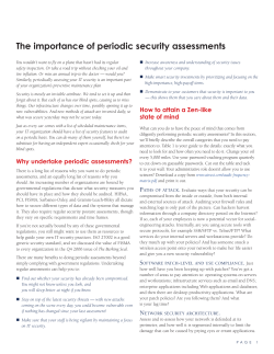 The importance of periodic security assessments