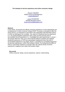 The interplay of service experience and online consumer ratings