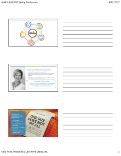 MM SHRM 2017 Spring Conference 4/27/2017 Kelly Renz