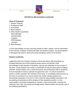 CAK Warrior Marching Band Leadership Chain of Command: 1