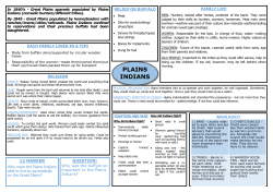 PLAINS INDIANS - Standish Community High School