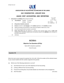 (aa22) cost accounting and reporting