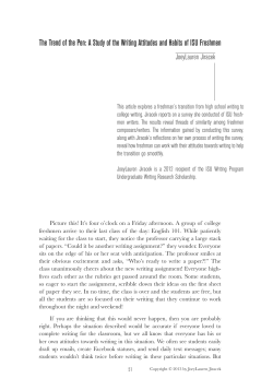 The Trend of the Pen: A Study of the Writing Attitudes and Habits of