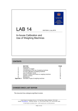 LAB 14 Calibration of Weighing Machines