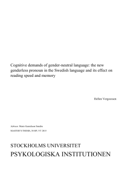 Cognitive demands of gender-neutral language: the new genderless
