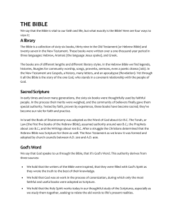 the bible - Hope United Methodist Church